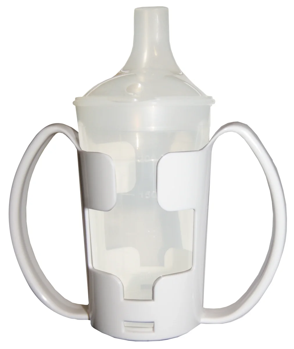 Trinkbecher-Set mit Halter für Tee und Brei, langes Mundstück - verschiedene Farben – Bild 5