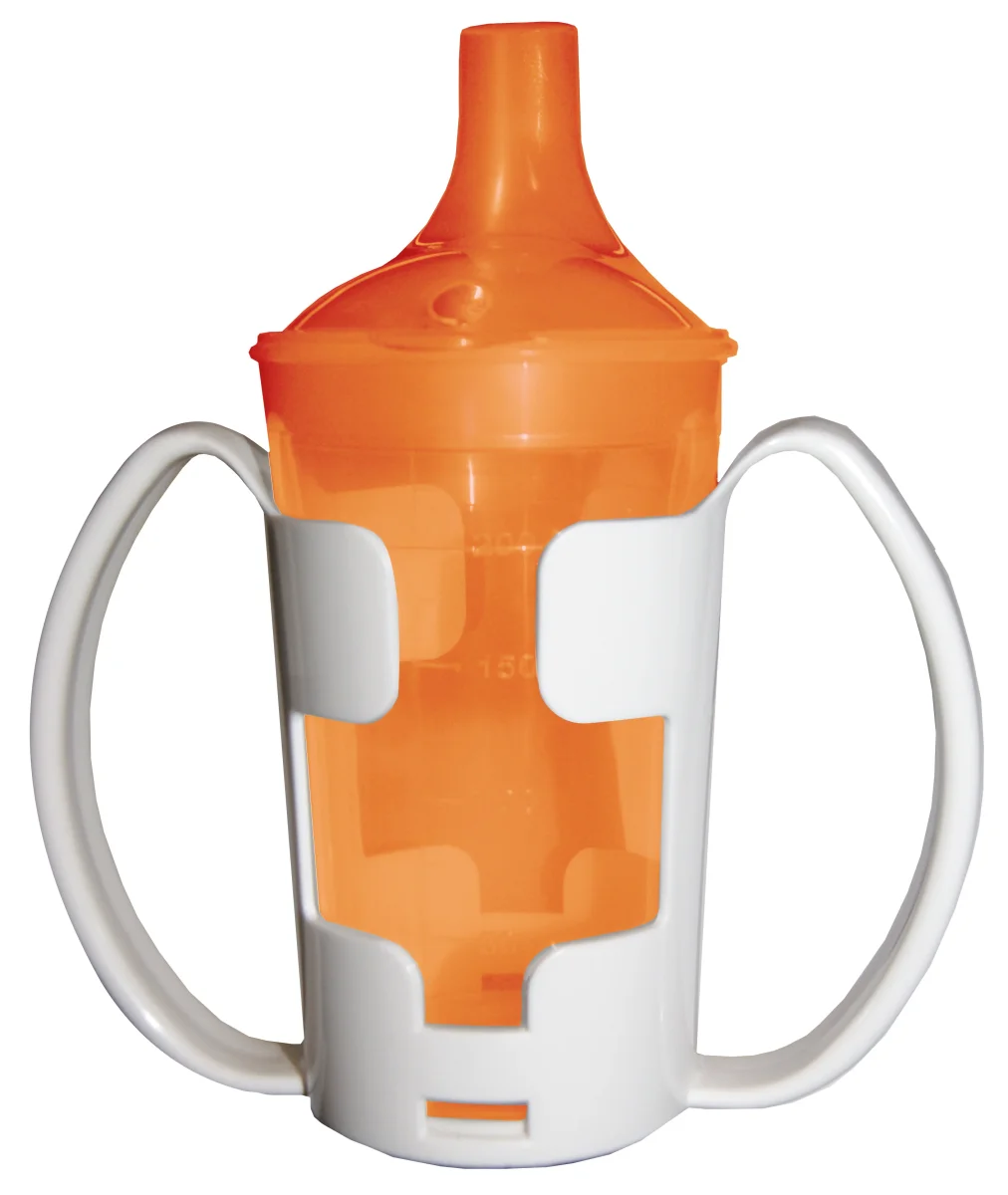 Trinkbecher-Set mit Halter für Tee und Brei, langes Mundstück - verschiedene Farben – Bild 3