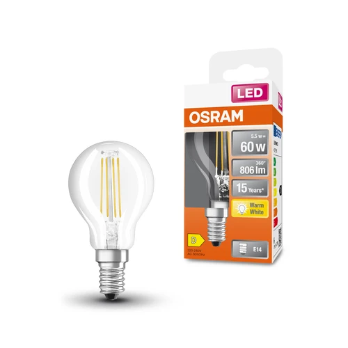 OSRAM LED Retrofit Classic P LED Lampe (ex 60W) 6,5W / 2700K Warmweiß E14 – Bild 2