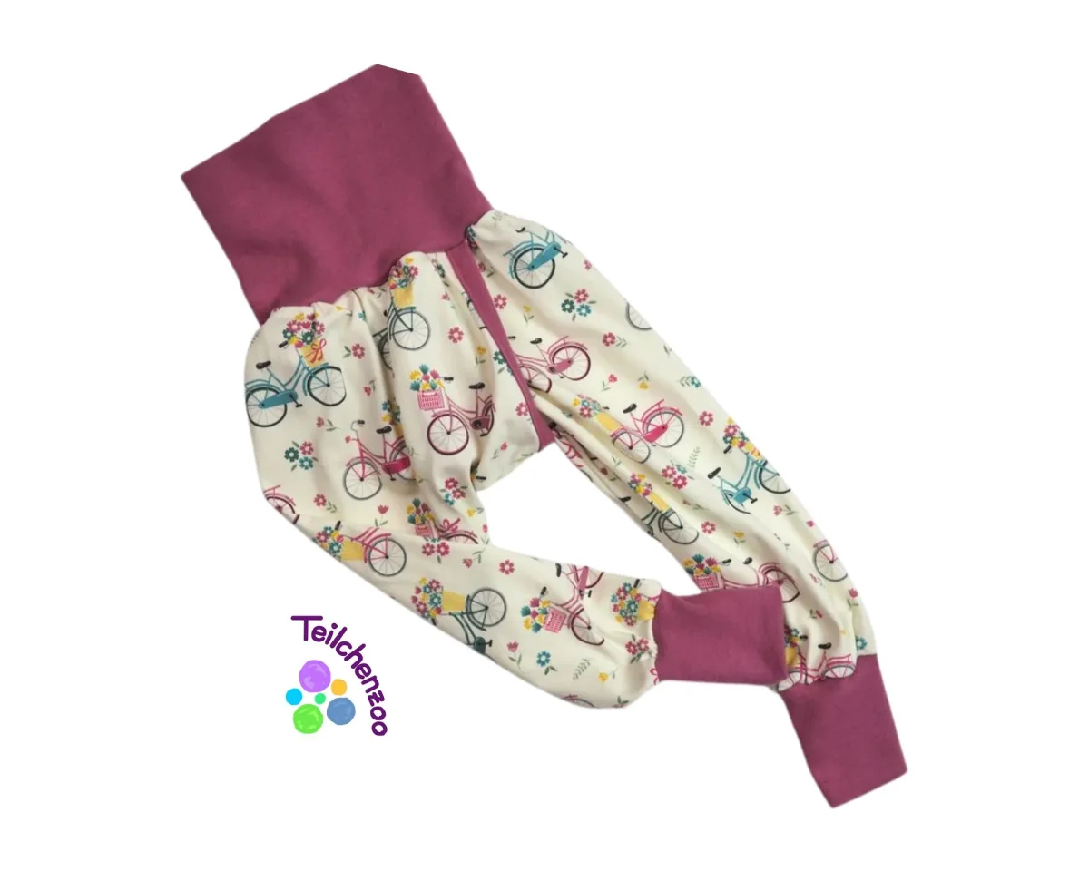 Fertige Schlitzhose Fahrräder – vintage rose (80)/86/92/(98) – Bild 2