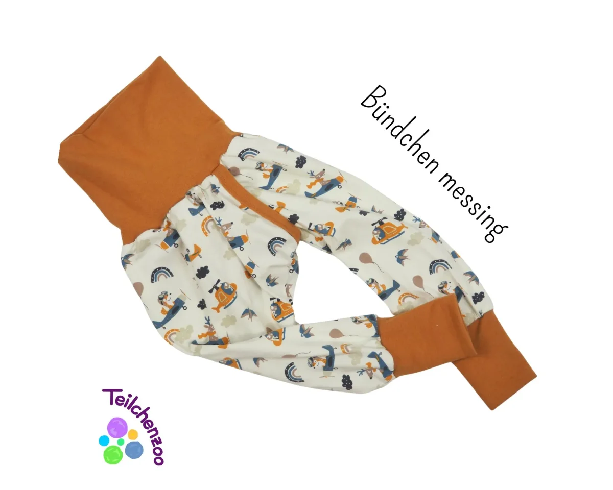 Fertige Schlitzhose Himmelsstürmer Bündchen messing (68)/74/80/(86) – Bild 2