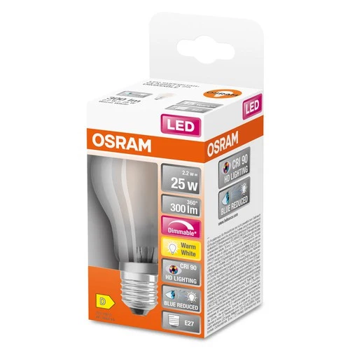 OSRAM SUPERSTAR+ CLASSIC A GLFR 25 LED-Lampe, 2,2W, 300lm , Warmweiß – Bild 4