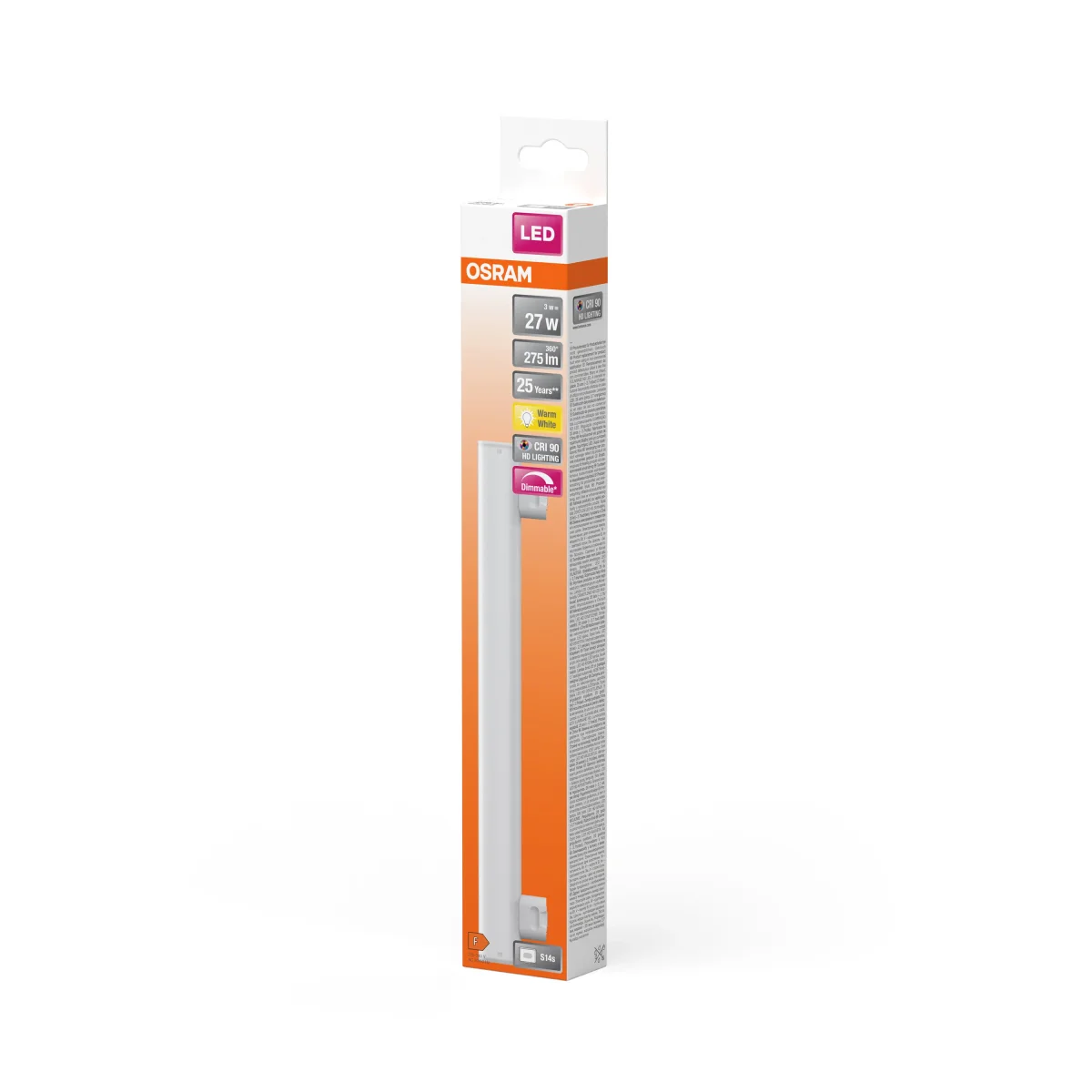 OSRAM LEDinestra LED-Lampe 30cm, 3W, 275lm, Frosted, S14s , Warmweiß – Bild 4