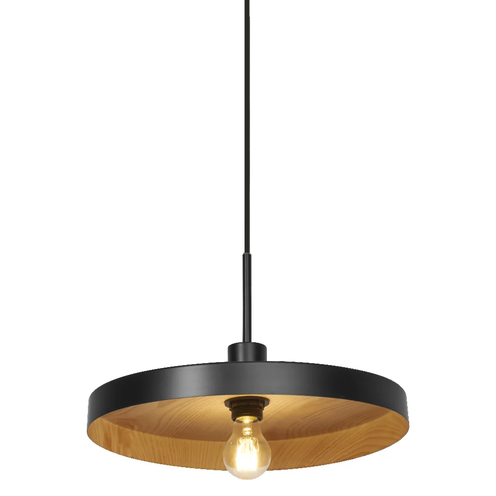 LEDVANCE Decor Plate dekorative Hängelampe mit tellerförmigem Lampenschirm, 400mm, mit E27 Fassung, IP20, Metall, schwarz/beige – Bild 2