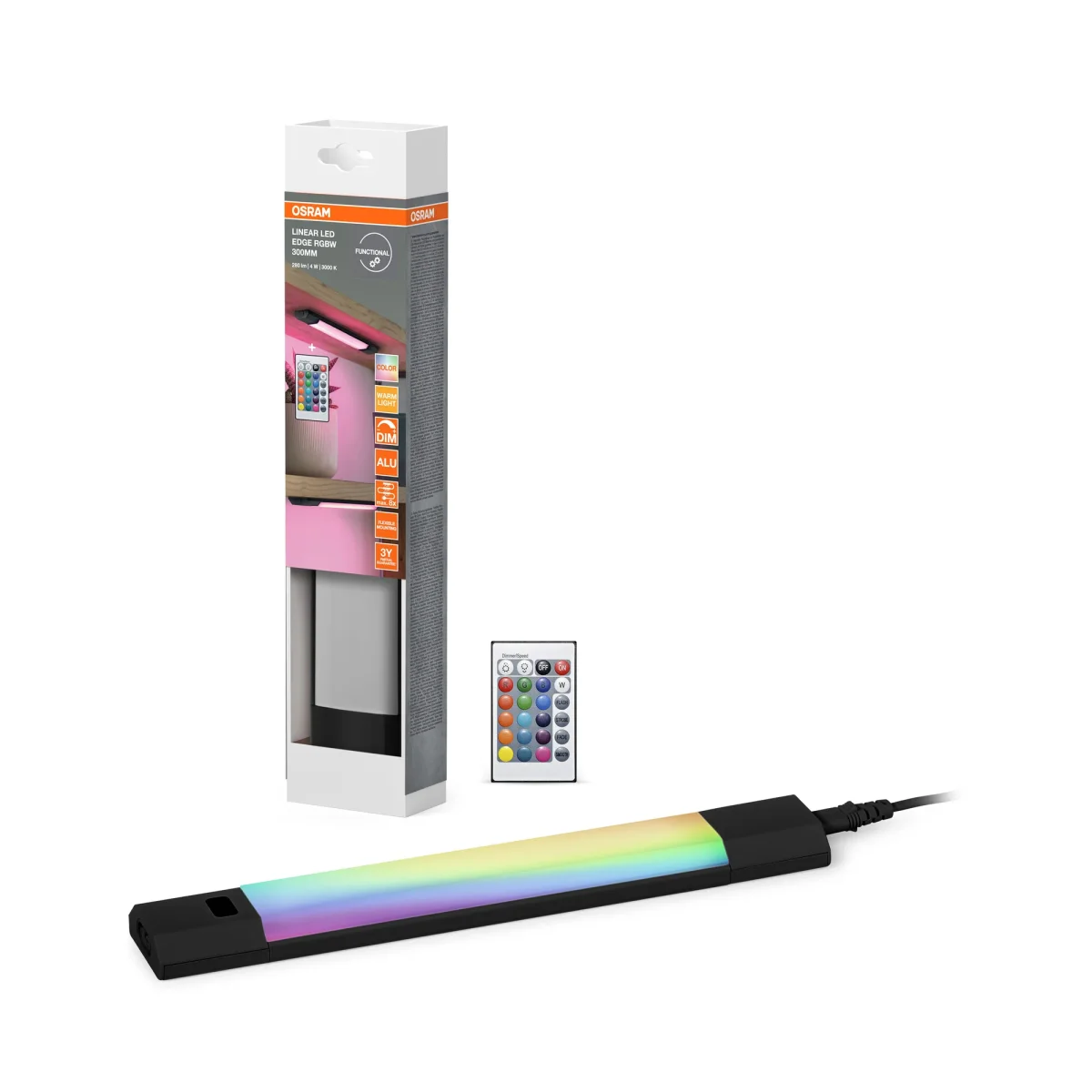 OSRAM Linear Edge Sensor Unterbauleuchte 30cm 4W RGBW DIM Schwarz – Bild 2