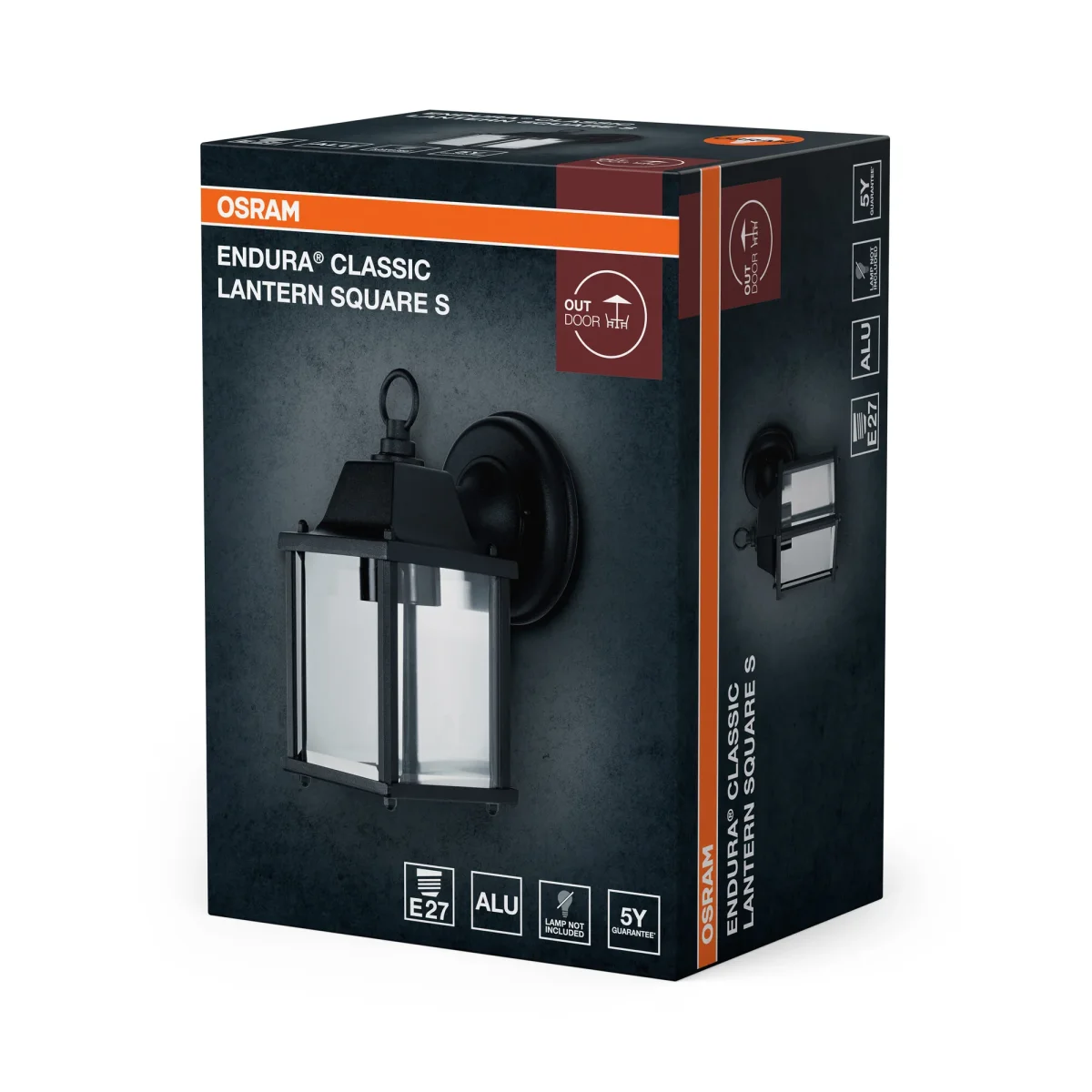 OSRAM ENDURA Classic Außenleuchte S E27 Schwarz, Aluminiumdruckguss, klares Glas, IP43, ohne Leuchtmittel, für Außenmontage geeignet – Bild 4