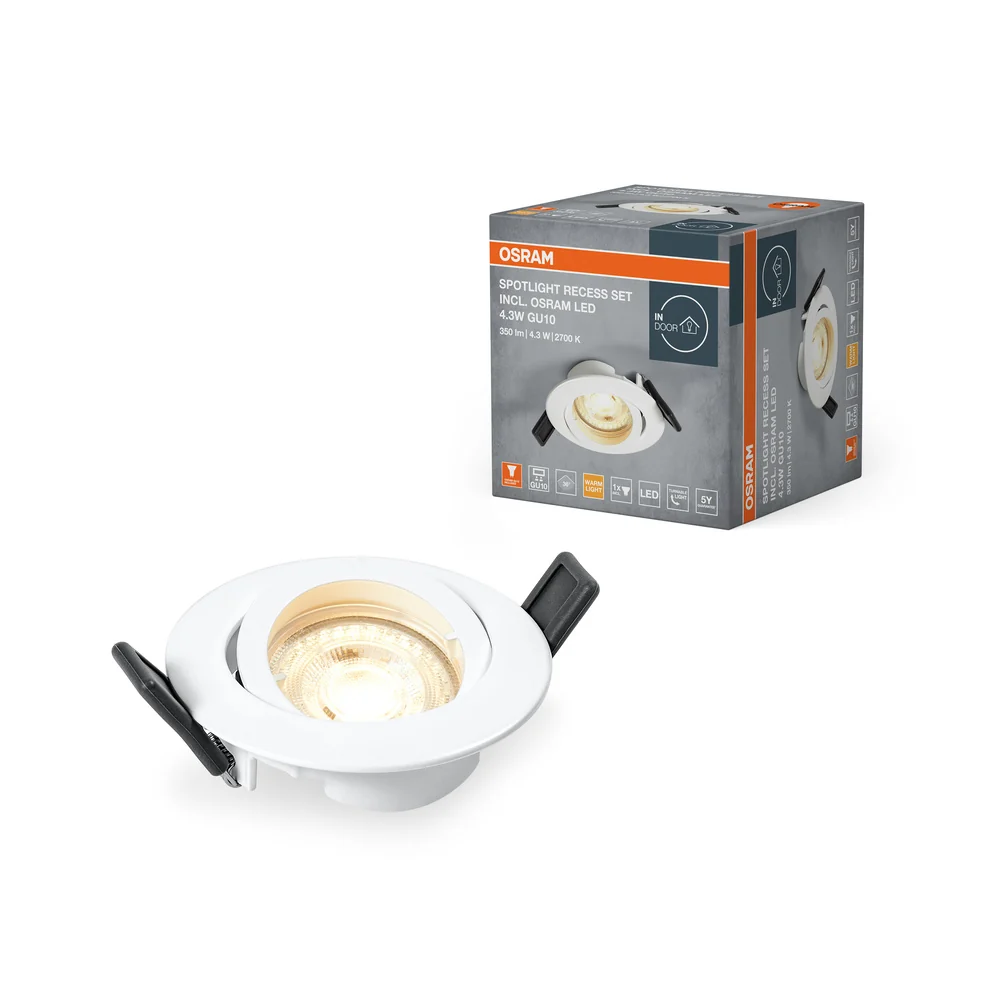 OSRAM RECESS DOWNLIGHT TWISTLOCK LED Spotlight Ø 88,5mm weiß 4,3W / 2700K Warmweiß GU10 – Bild 2