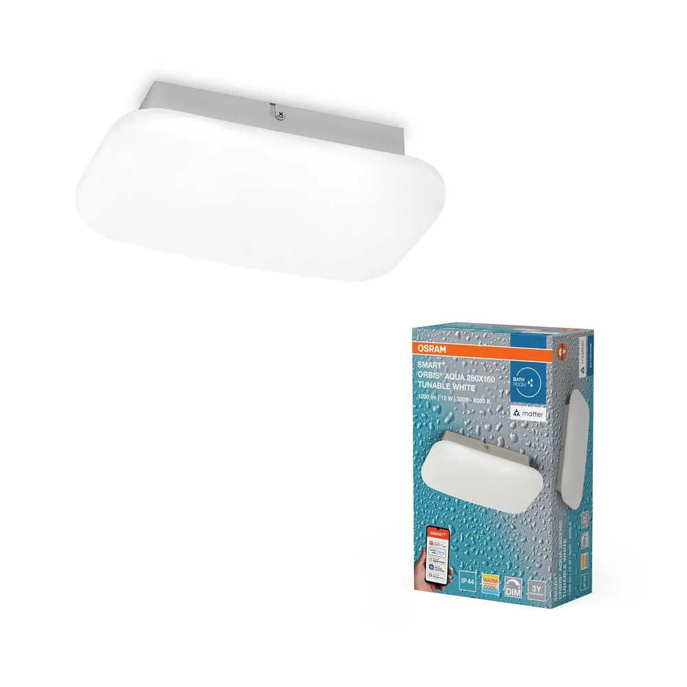 OSRAM Matter SMART+ ORBIS AQUA Bad LED Deckenleuchte 28x16cm Tunable Weiß 12W / 3000-6500K – Bild 2