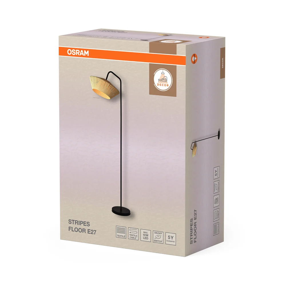 OSRAM DECOR Stripes Stehleuchte 1xE27 Beige – Bild 5