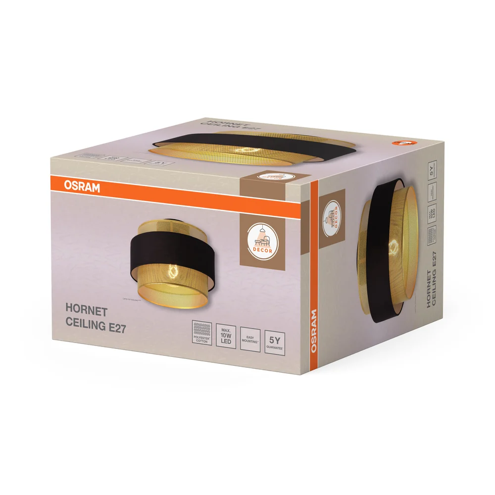OSRAM DECOR Hornet Deckenleuchte 1xE27 Schwarz – Bild 4