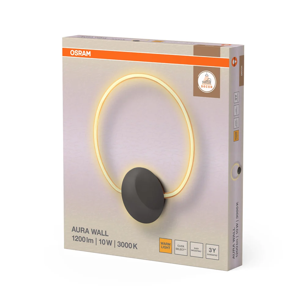 OSRAM DECOR Aura Wall Wandleuchte, 10W, 3000K, 800lm, Click Select – Bild 5