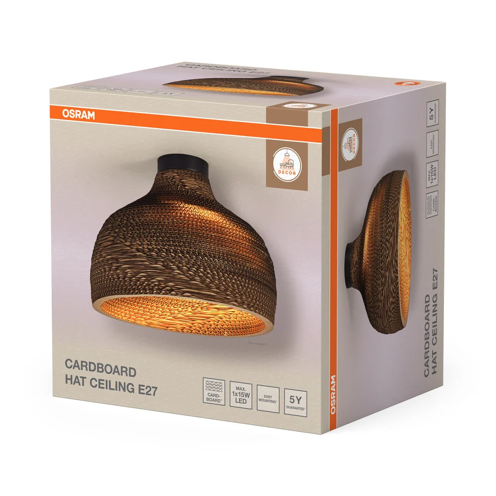 OSRAM DECOR Deckenleuchte Decor Cardboard Hat braun, E27 – Bild 4