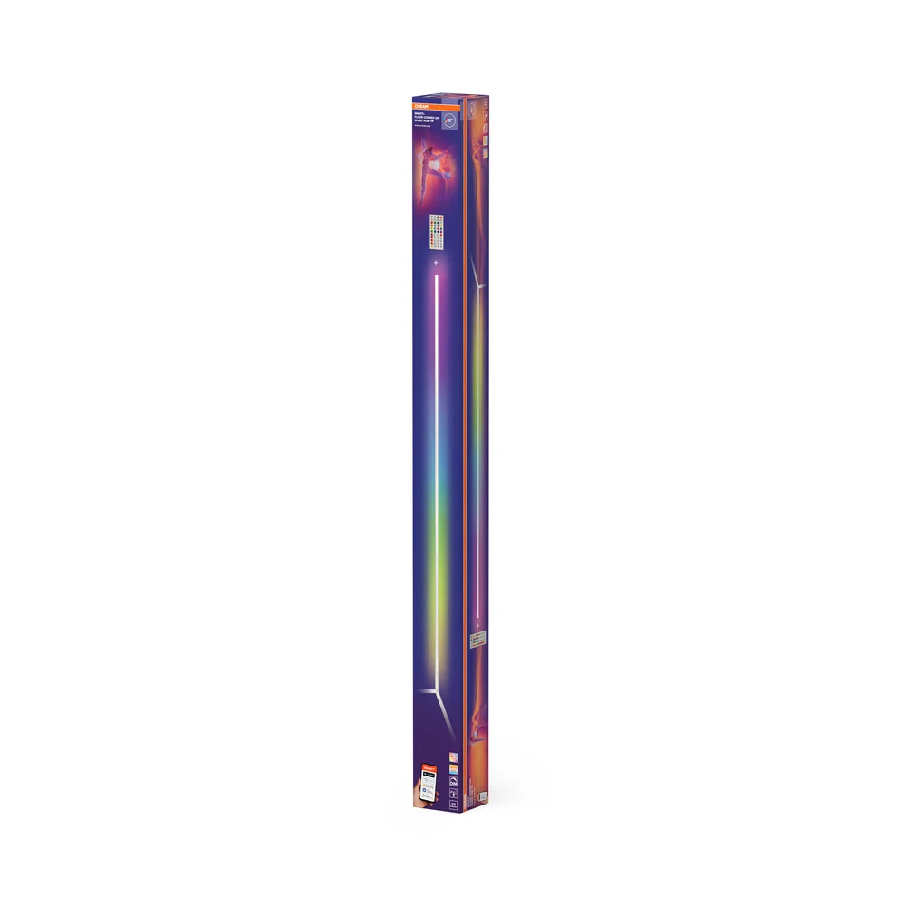 OSRAM Matter SMART+ Floor Corner Slim Stehlampe, mit Fernbedienung, Weiß, 2000 mm, RGB + Tunable White (TW) – Bild 4