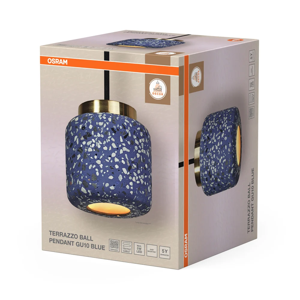 OSRAM DECOR Terazzo Ball Pendelleuchte Blau, GU10 – Bild 5