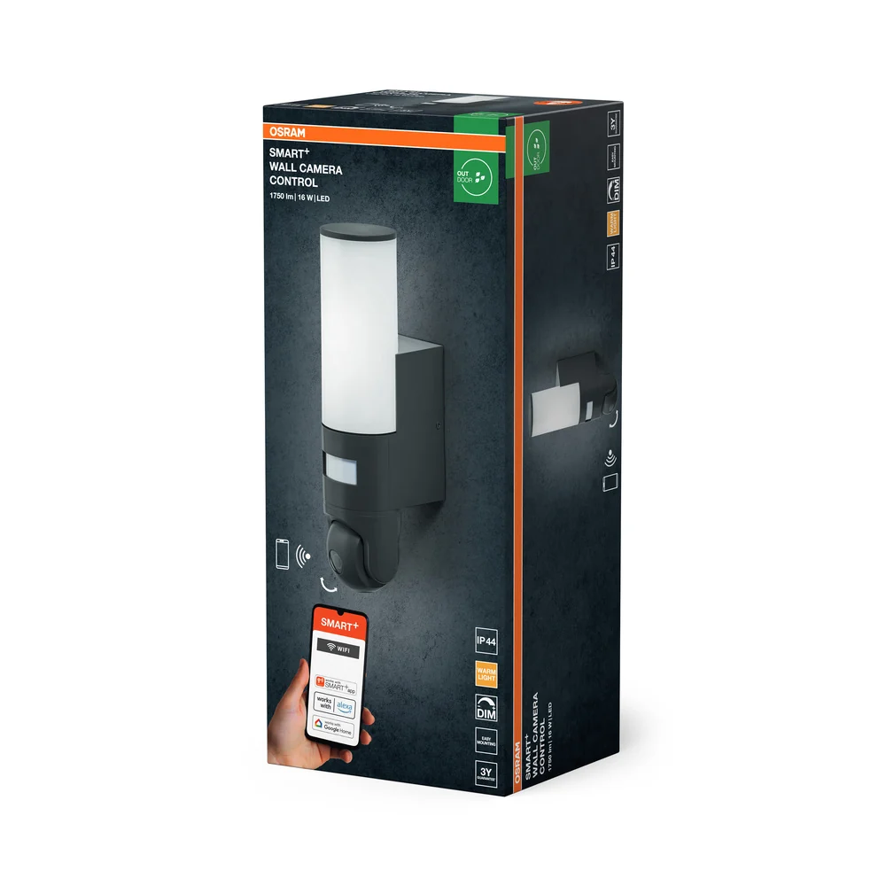 OSRAM Wifi SMART+ WALL CAMERA CONTROL Gartenleuchte mit HD Kamera Sensor 16W / 3000K Warmweiß – Bild 4