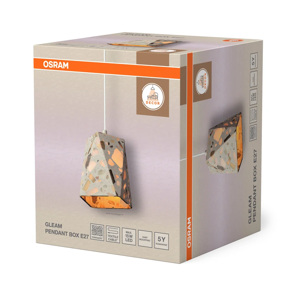 OSRAM DECOR Gleam Pendelleuchte Box E27 Weiß – Bild 5
