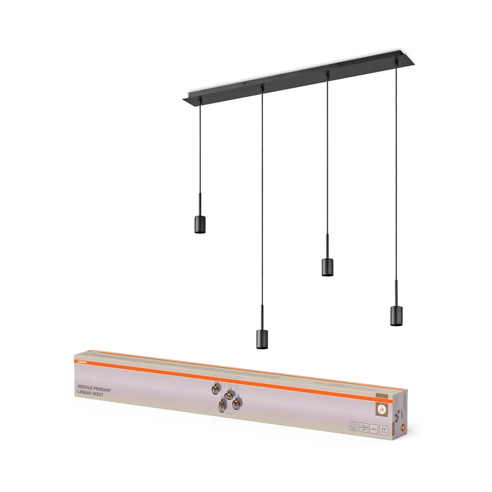 OSRAM DECOR Pendelleuchte Needle Linear 4xE27, dunkelgrau – Bild 3