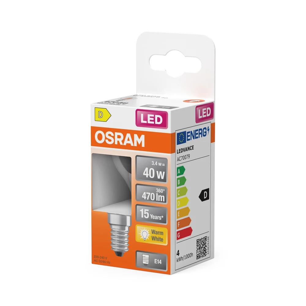 OSRAM Retrofit Classic P LED Lampe matt (ex 40W) 4W / 2700K Warmweiß E14 – Bild 4