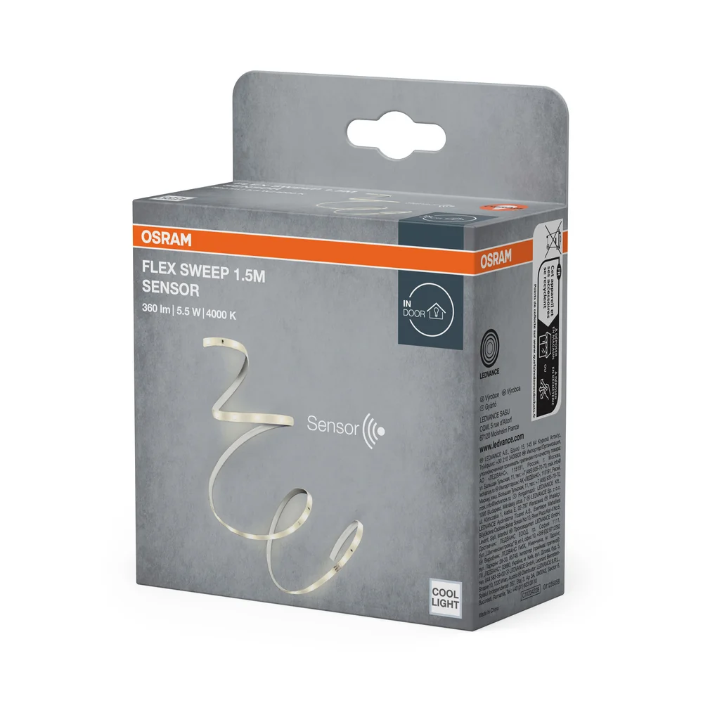 OSRAM FLEX SWEEP Sensor flexibler LED-Lichtstreifen, 1,5m, 4000K, kaltweiß, mit Bewegungssensor, 5.5W, IP20, dimmbar – Bild 4