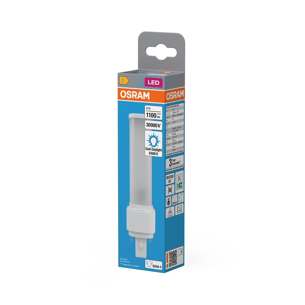OSRAM DULUX LED D26 EM & AC MAINS Stablampe, 9W, 6500K, Kaltweiß, G24D-3 – Bild 4