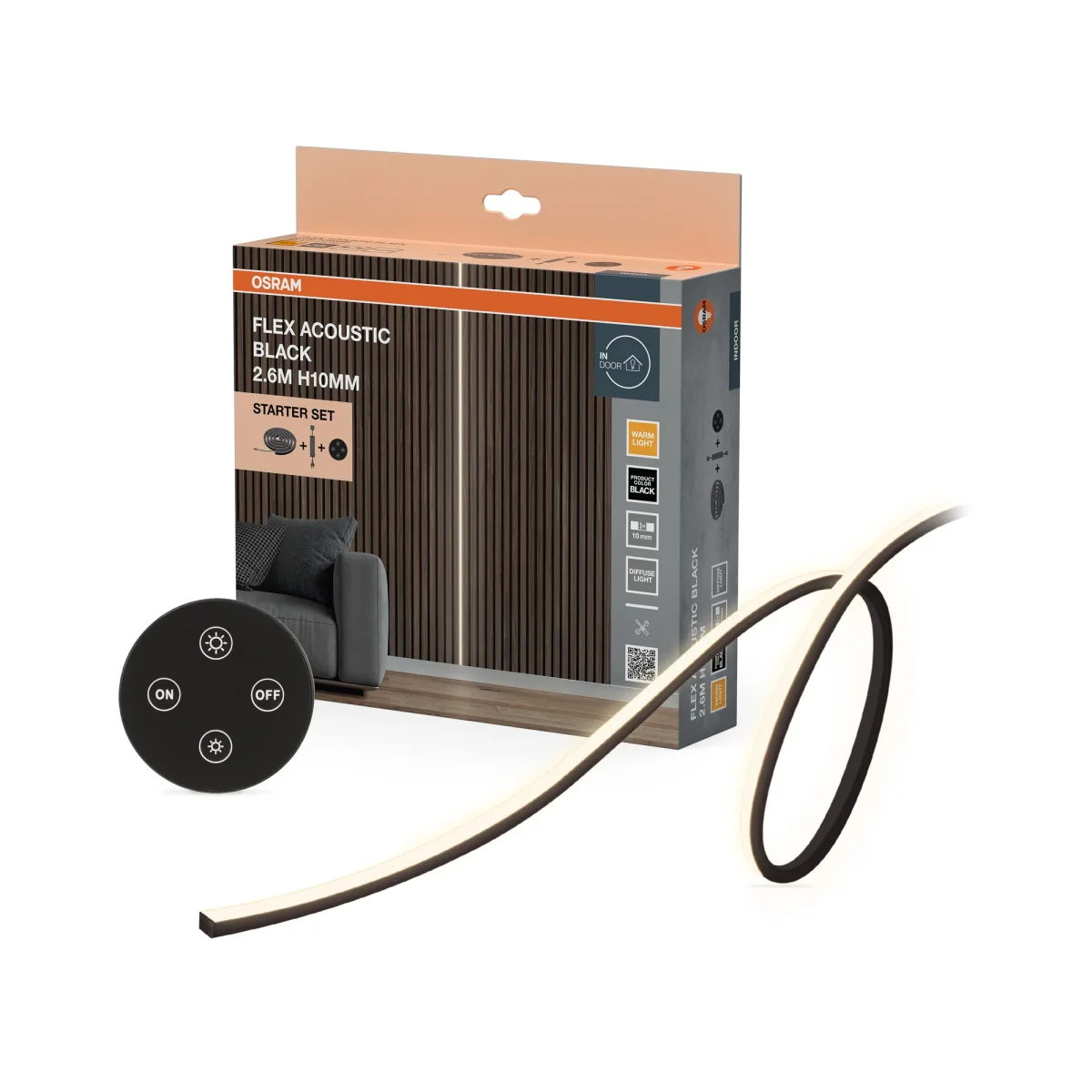 OSRAM Flex Acoustic Schwarz H10 mm 830 Starter-Set – Bild 2