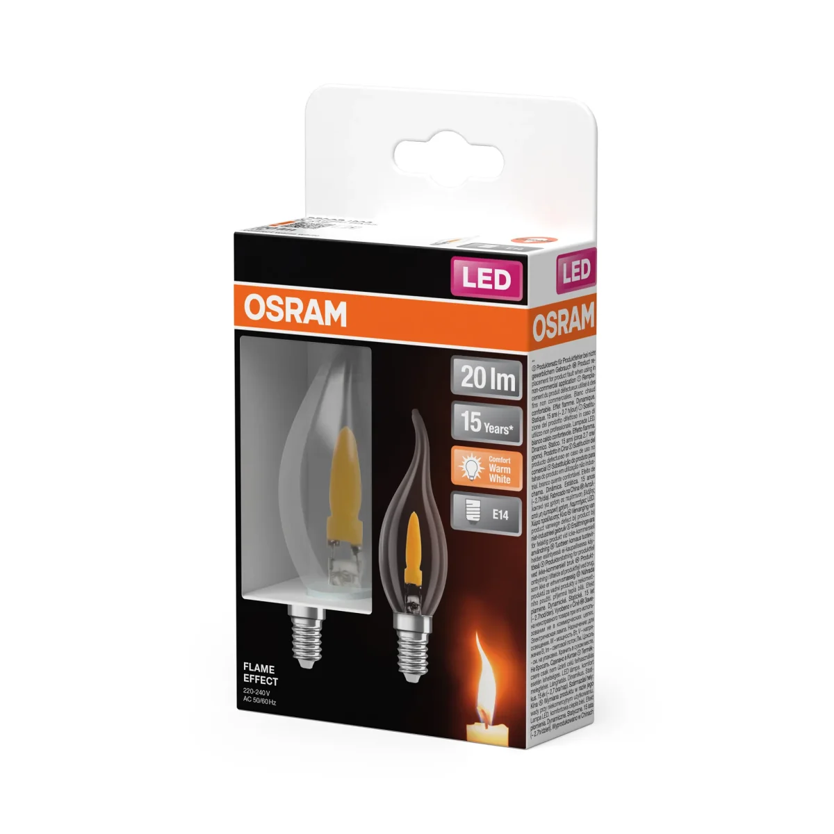 OSRAM LED Leuchte Flame, Flammeneffekt, 1W, 1800K, Warmweiß, E14 – Bild 4