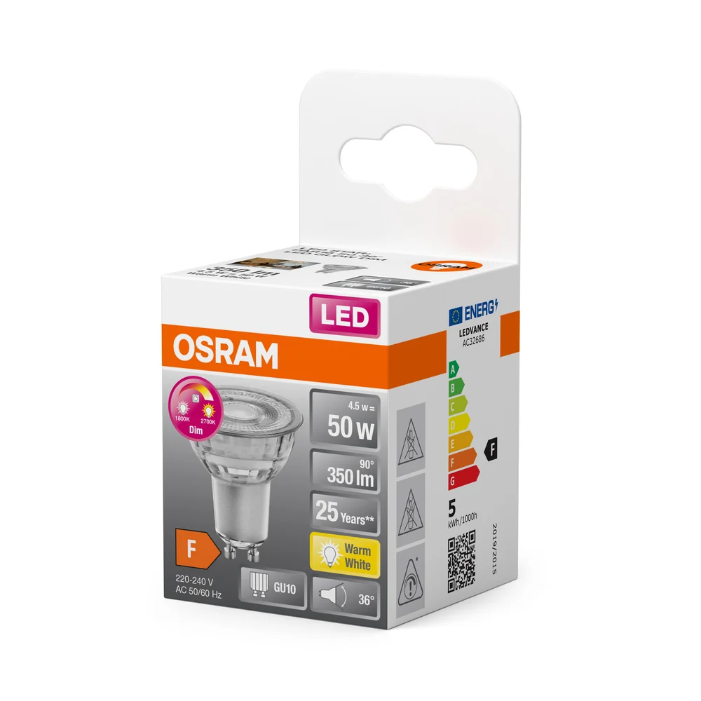 OSRAM LED Lampe LED SUPERSTAR PAR16 GLOWdim 4.5W 827 GU10, 350 lm, 1800…2700 K, Warmweiß – Bild 4